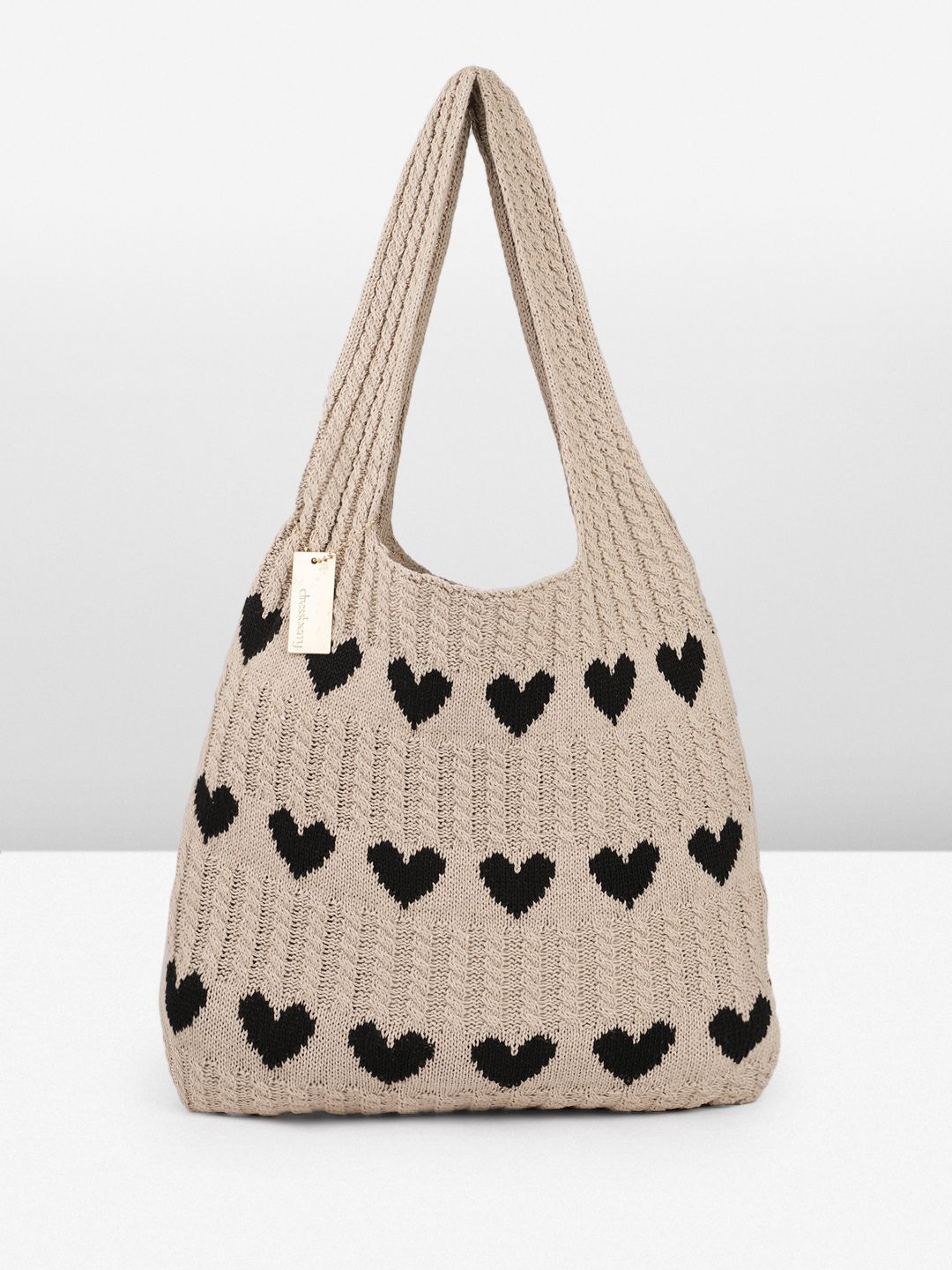 DressBerry Heart Crocheted Shopper Tote Bag