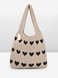 DressBerry Heart Crocheted Shopper Tote Bag