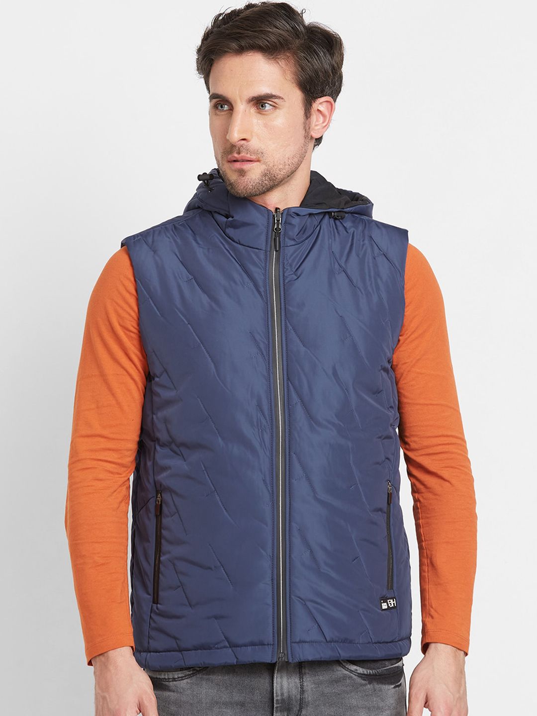 Being Human Hooded Sleeveless Quilted Jacket