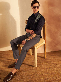 DENNISON Men Smart Tapered Fit Easy Wash Trousers
