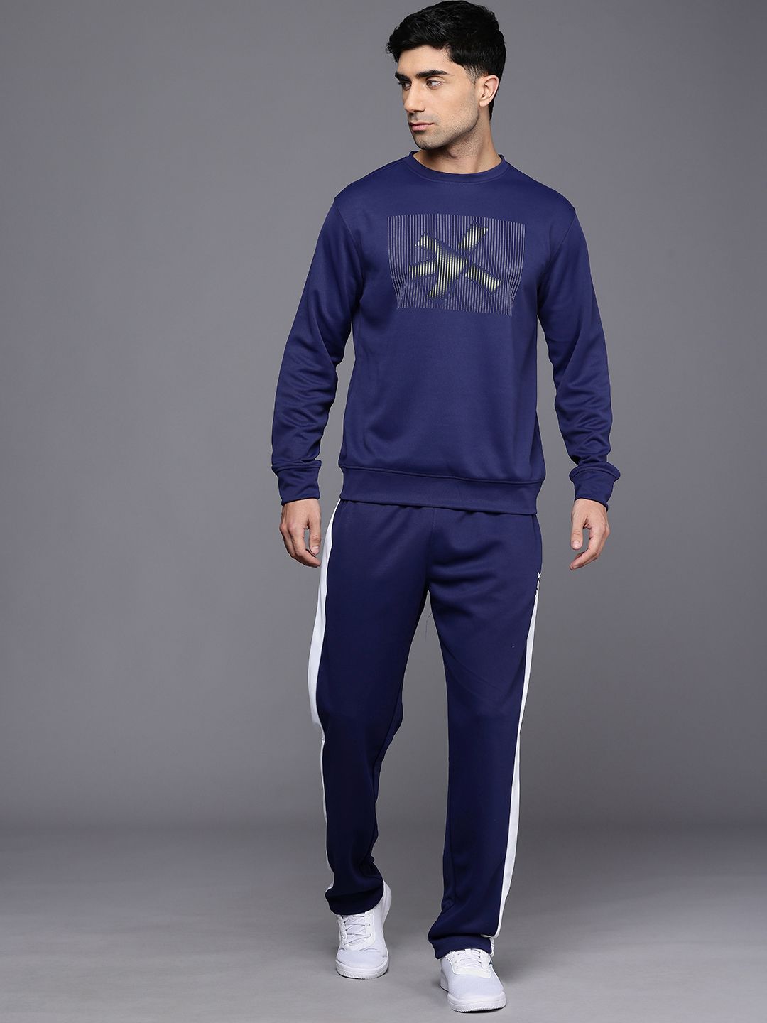 HRX by Hrithik Roshan Men Brand Logo Printed Rapid-Dry Running Tracksuit