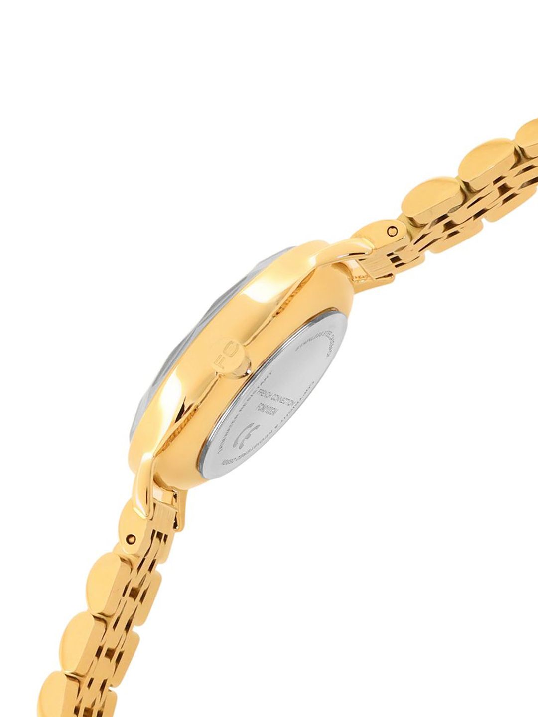 Sambungan Perancis Wanita Dail Hiasan & Gelang Gelang Keluli Tahan Karat Tali Analog Watch FCN0100GM