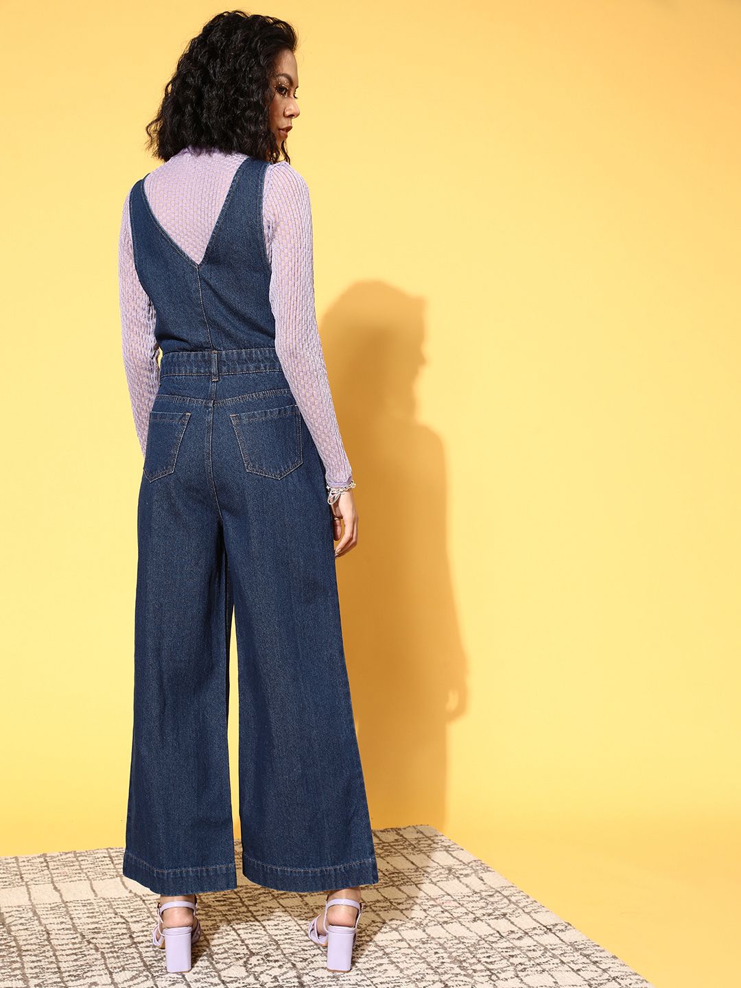 SASSAFRAS Women Stunning Blue Printed Joyful Jumpsuit
