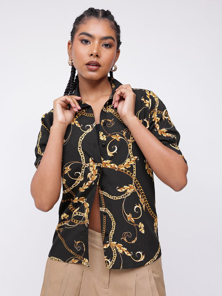DressBerry Attractive Vintage Chain Print Shirt