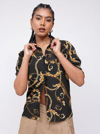 DressBerry Attractive Vintage Chain Print Shirt