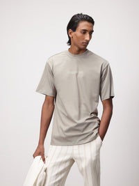 ether Zen Typography Print Drop-Shoulder Sleeves Pure Cotton T-shirt