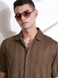 Thomas Scott Men Smart Fit Cutaway Collar Textured Casual Shirt