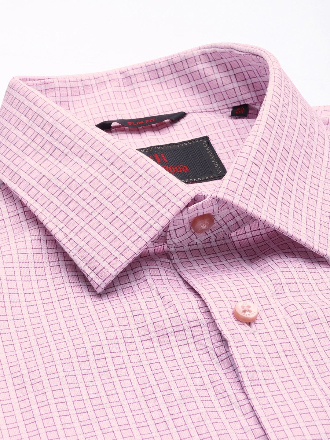 Raymond Slim Fit Self-Checked Pure Cotton Formal Shirt