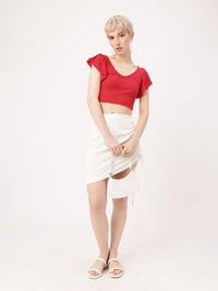 DressBerry Cherry Red Ruffle Play Top