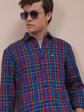 The Indian Garage Co Men Slim Fit Checked Casual Cotton Shirt
