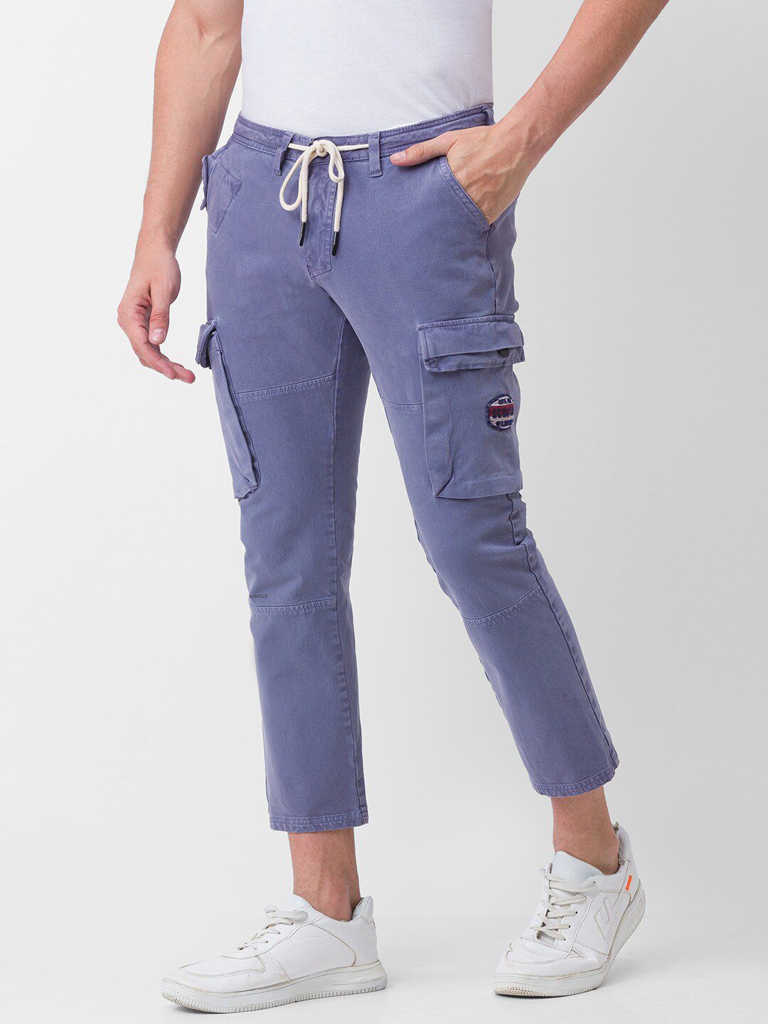 SPYKAR Men Grey Slim Fit Joggers Trousers