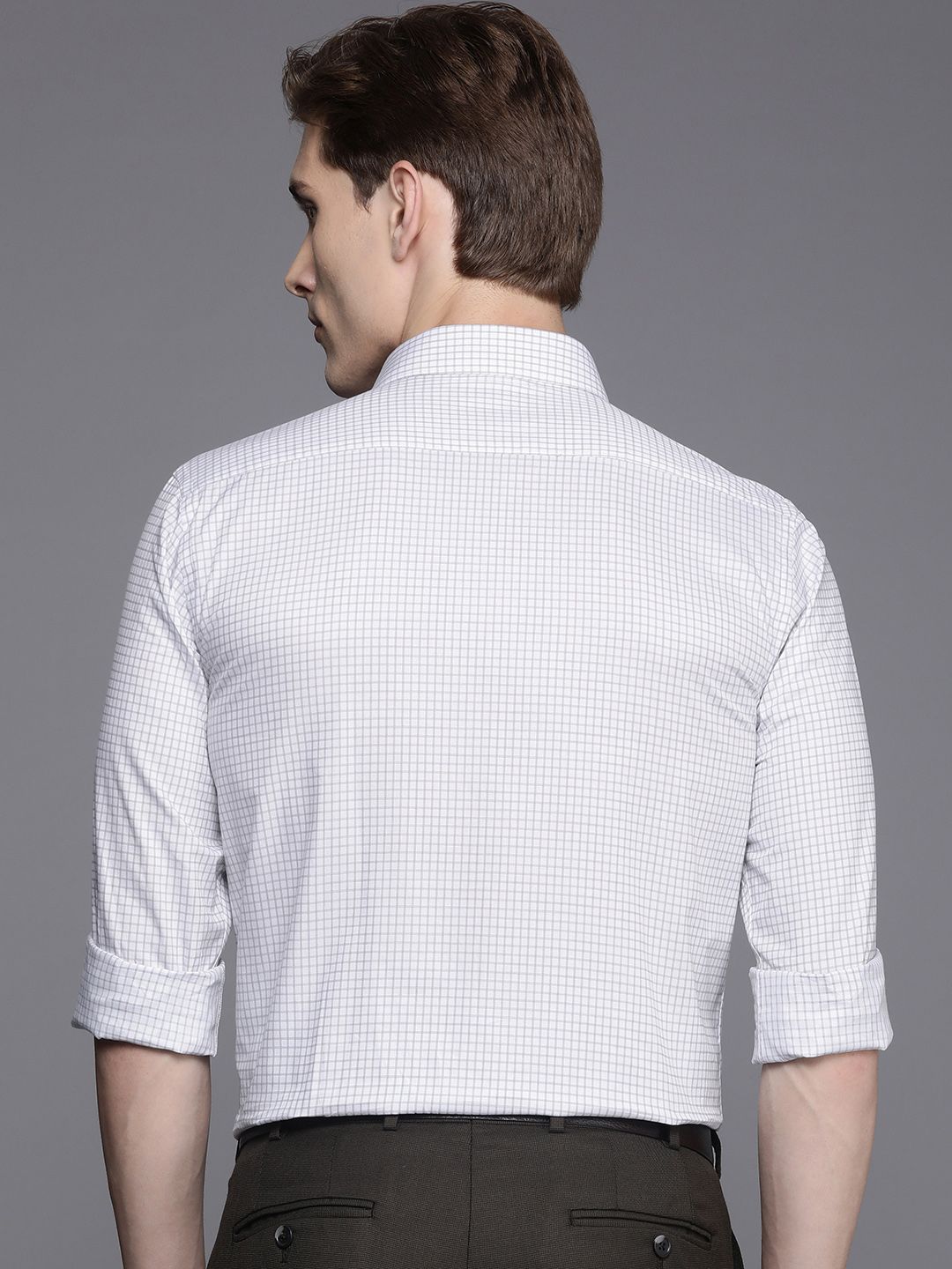 Raymond Pure Cotton Slim Fit Checked Formal Shirt
