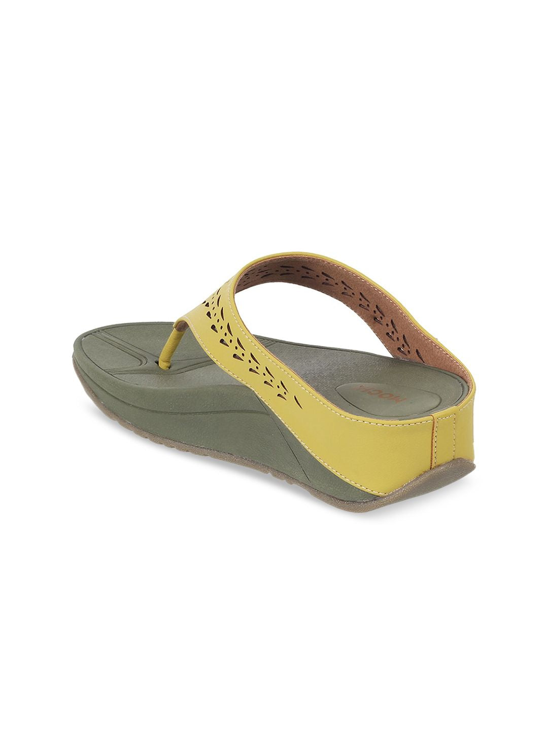 Mochi Women Open Toe Flats with Laser Cuts