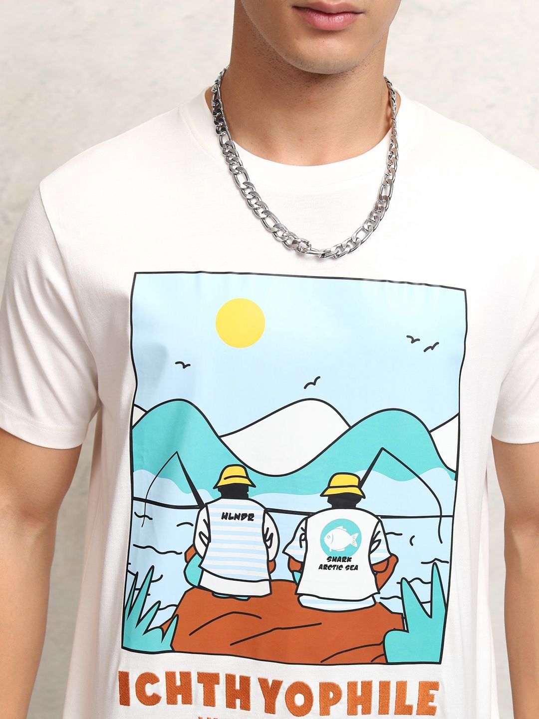 HIGHLANDER Men Graphic Printed Round Neck Relaxed Fit T-shirt