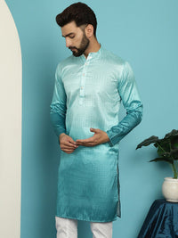 SOJANYA Ethnic Motifs Woven Design Jacquard Mandarin Collar Straight Kurta