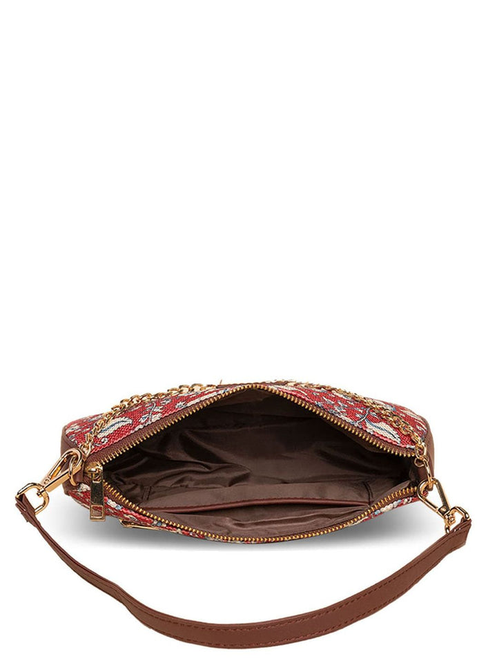 ZOUK Floral Printed Structured Baguette Bag Handbags