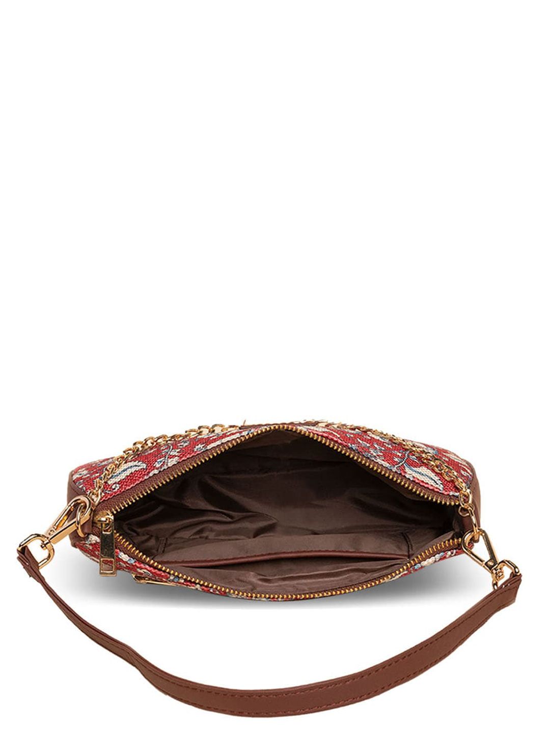 ZOUK Floral Printed Structured Baguette Bag Handbags