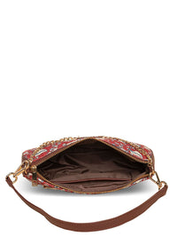 ZOUK Floral Printed Structured Baguette Bag Handbags