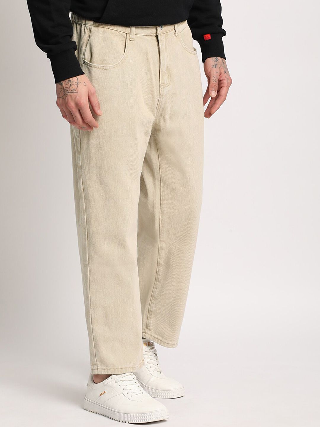 THE BEAR HOUSE Men Straight Fit Clean Look Mid-Rise Regular Jeans