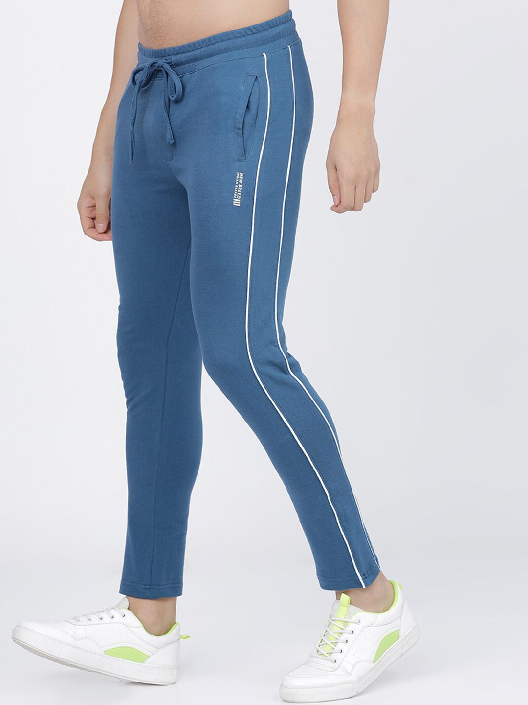 The Indian Garage Co Men Teal Blue Solid Slim-Fit Track Pants