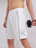 HRX by Hrithik Roshan Men Brand Logo Printed Mid-Rise Training Shorts with Contrast Piping