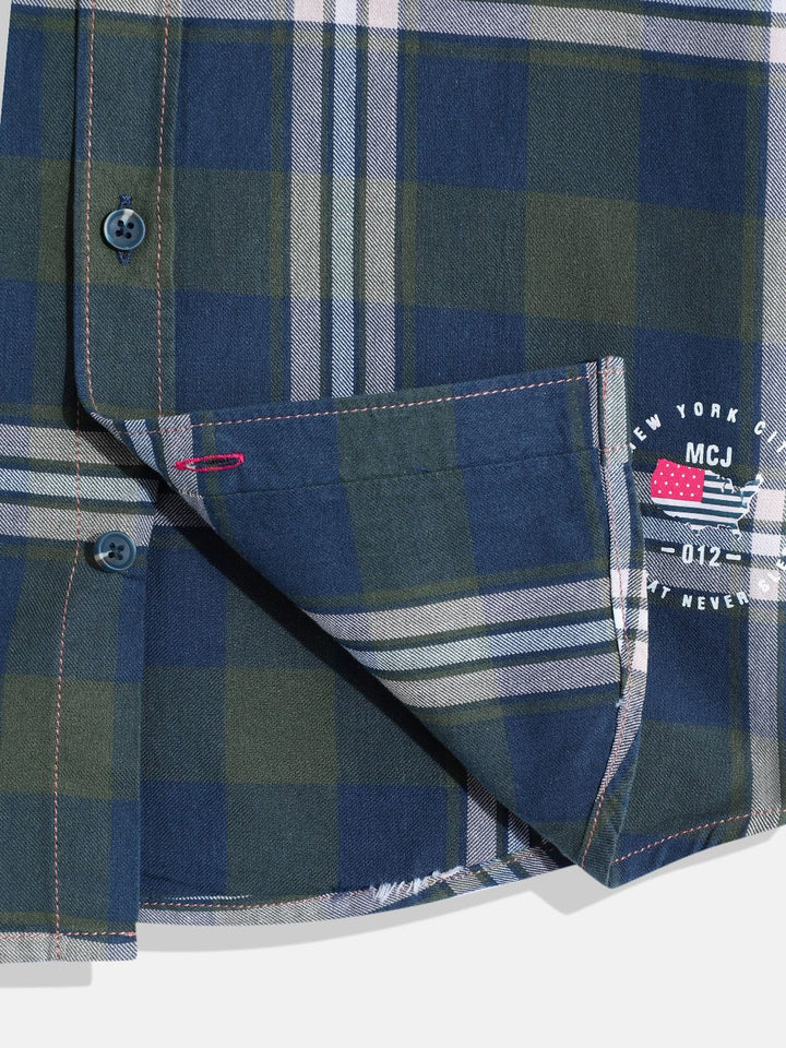 Monte Carlo Boys Tartan Checked Casual Smart Fit Shirt