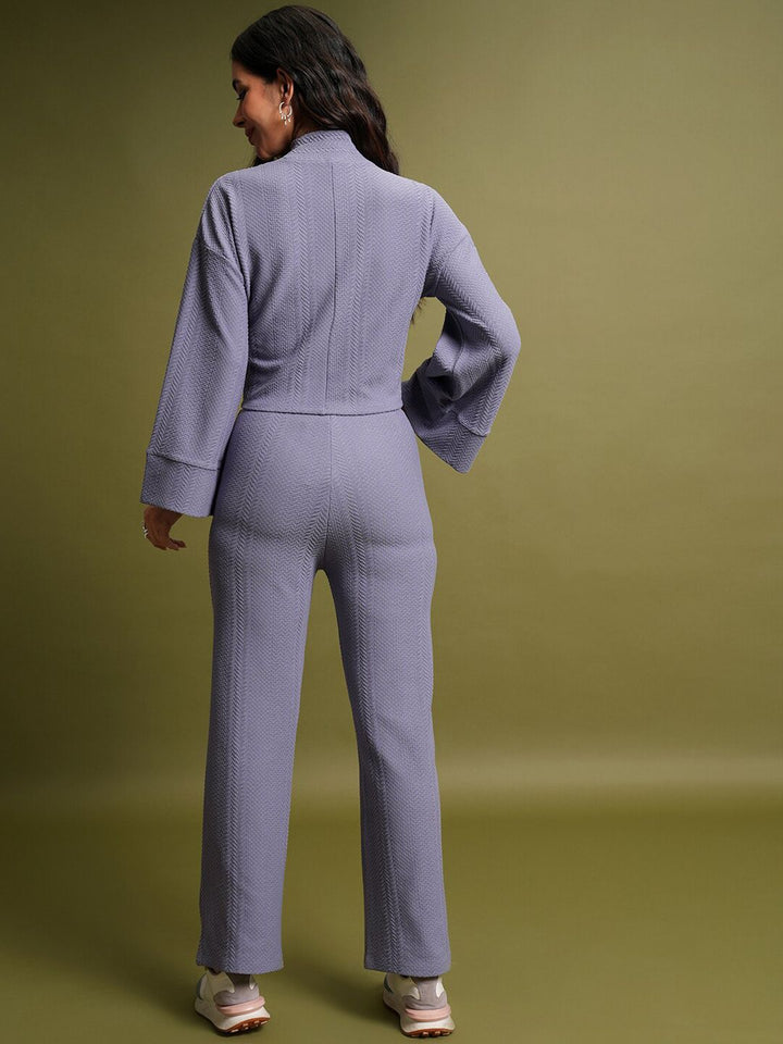 Tokyo Talkies High Neck Crop Top With Bootcut Trousers
