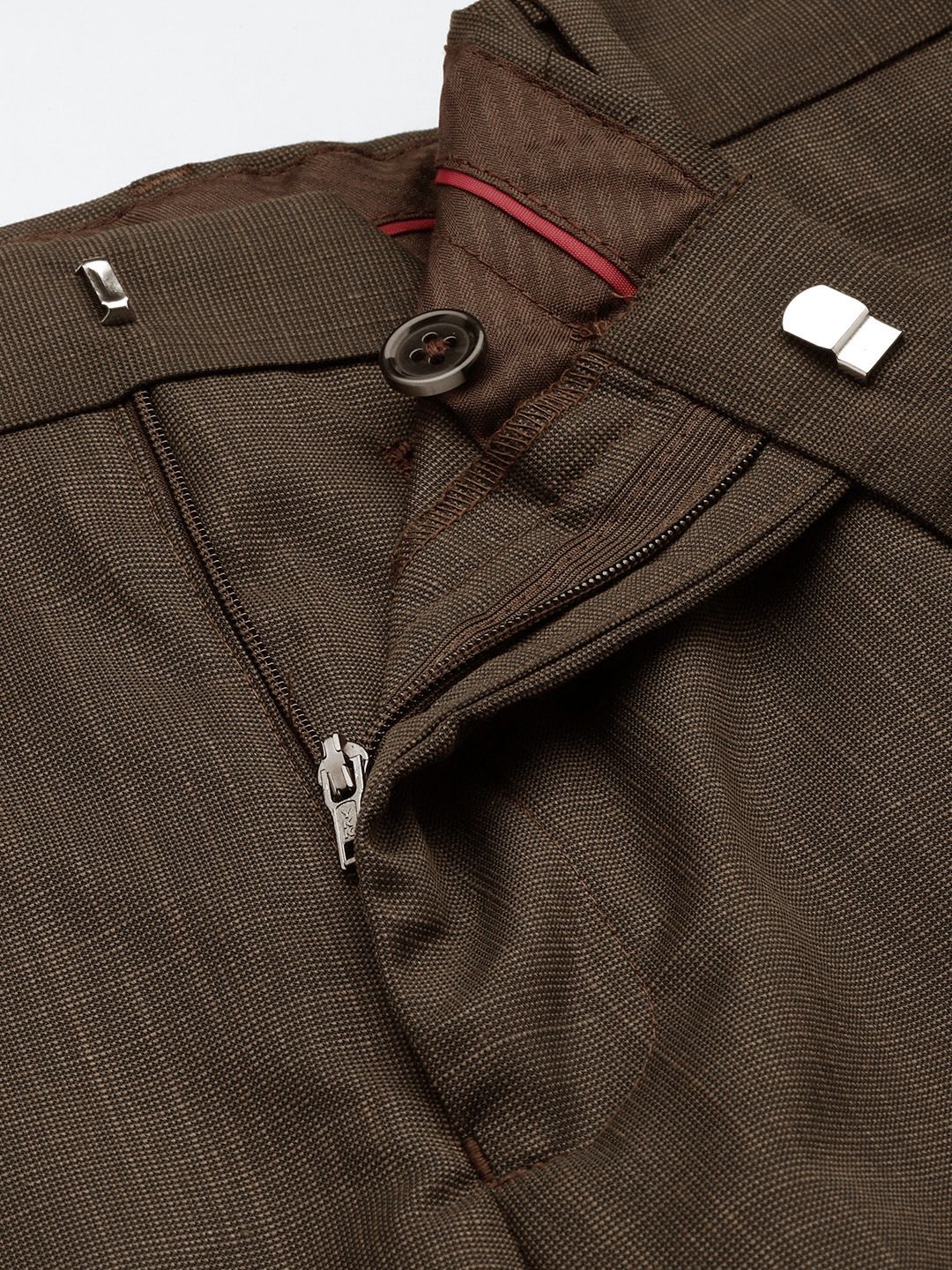 Raymond Men Textured Slim Fit Formal Trousers