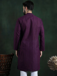 SOJANYA Ethnic Motifs Embroidered Mandarin Collar Thread Work Cotton Straight Kurta