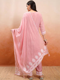 Vishudh Paisley Embroidered Regular Thread Work Kurta with Trouser & Dupatta