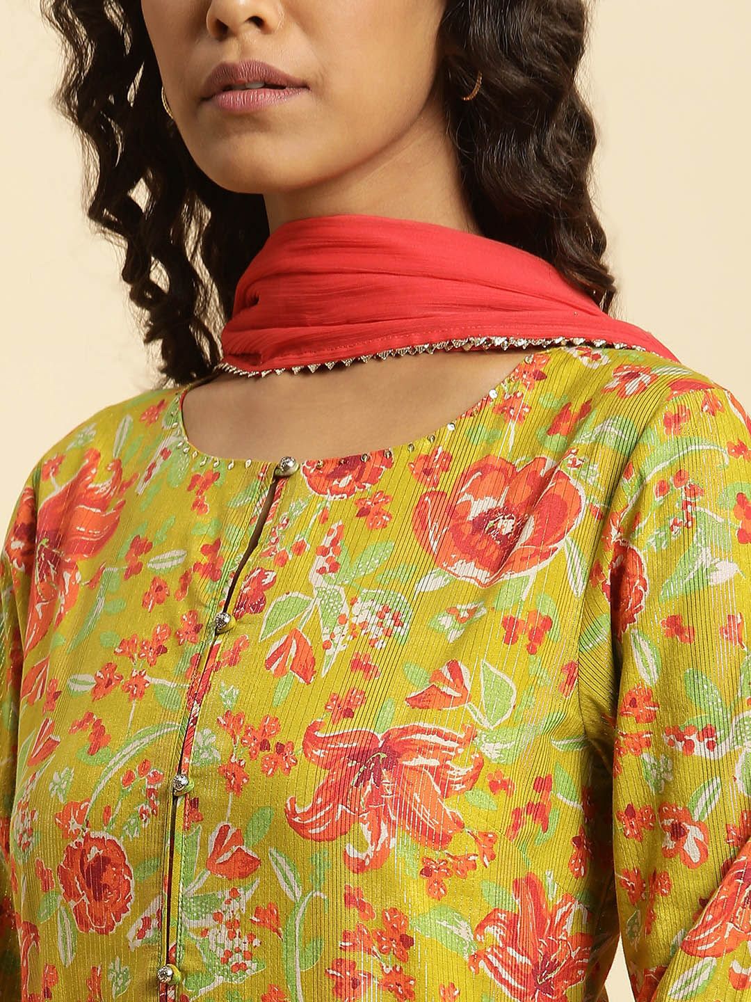 W Cotton Kurti with Sharara & Dupatta