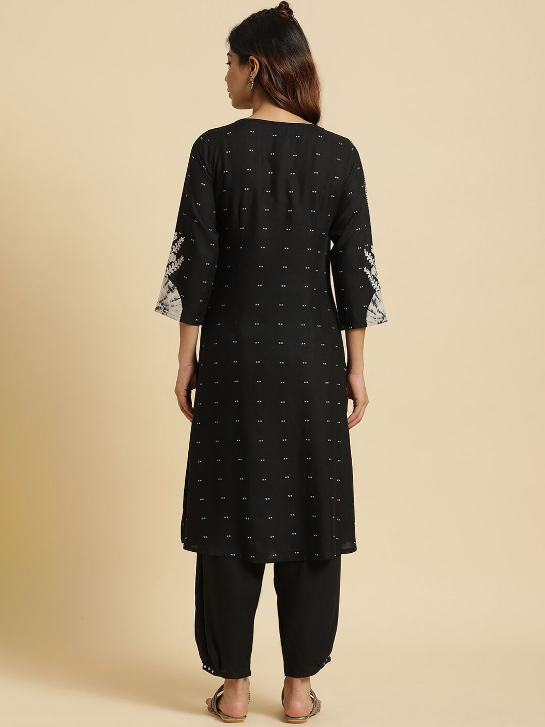 W Geometric Printed Sequinned A Line Kurta