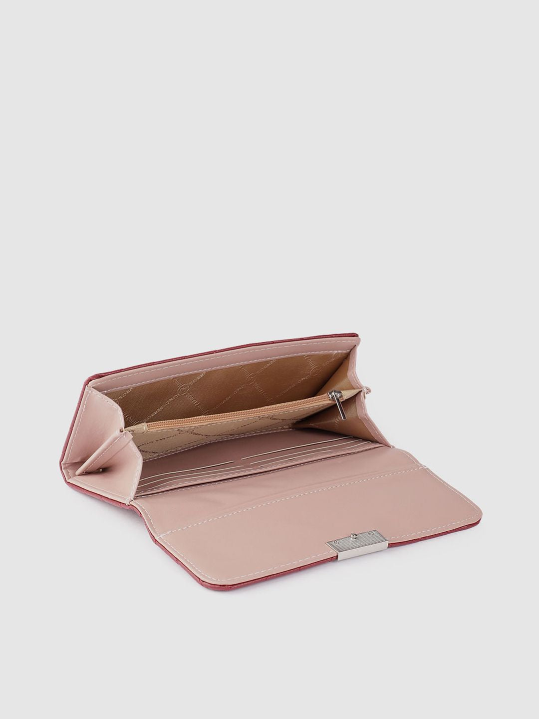 Lino Perros Women Geometric Textured Envelope Wallet with Quilted Detail