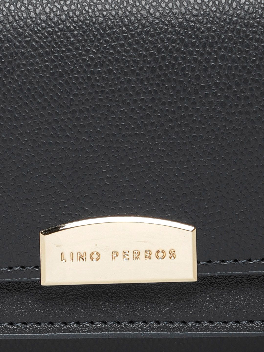 Lino Perros Women Black Solid Three Fold Wallet