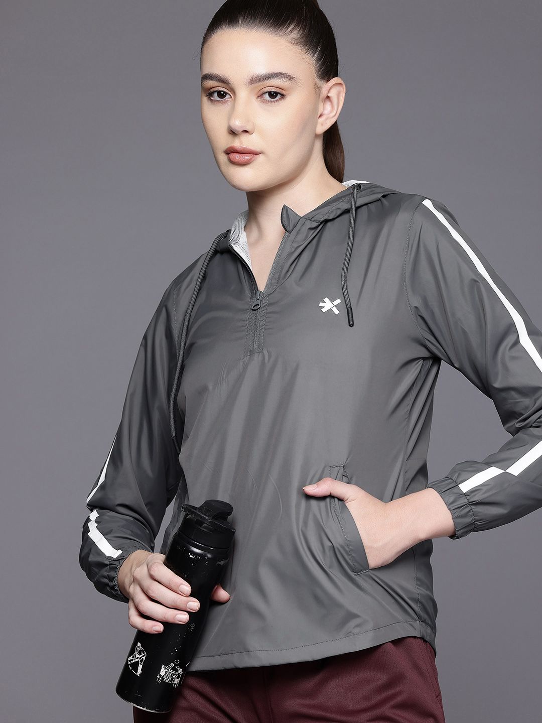 HRX by Hrithik Roshan Rapid-Dry Hooded Training Jacket
