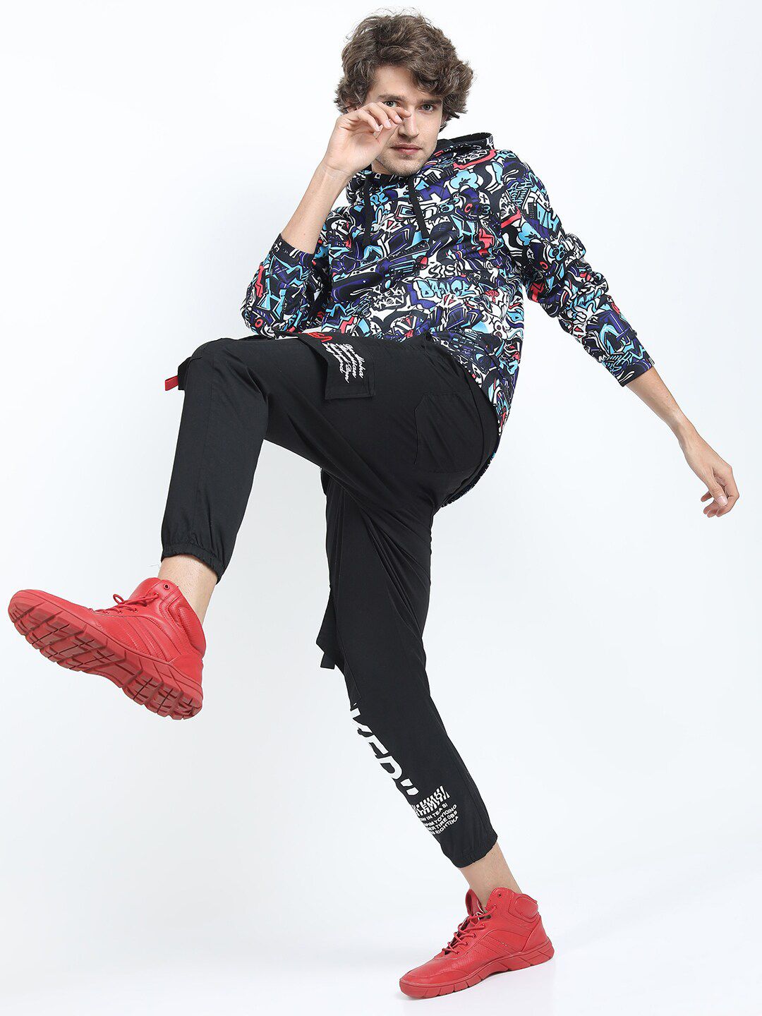 HIGHLANDER Men Multicoloured Printed Hooded Sweatshirt