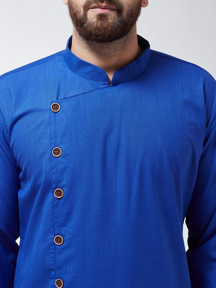 SOJANYA Lelaki Biru Solid Kurta Lurus