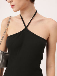 DressBerry Soft Dystopia Grungy Feels Halter Twist Ribbed Bodycon Dress