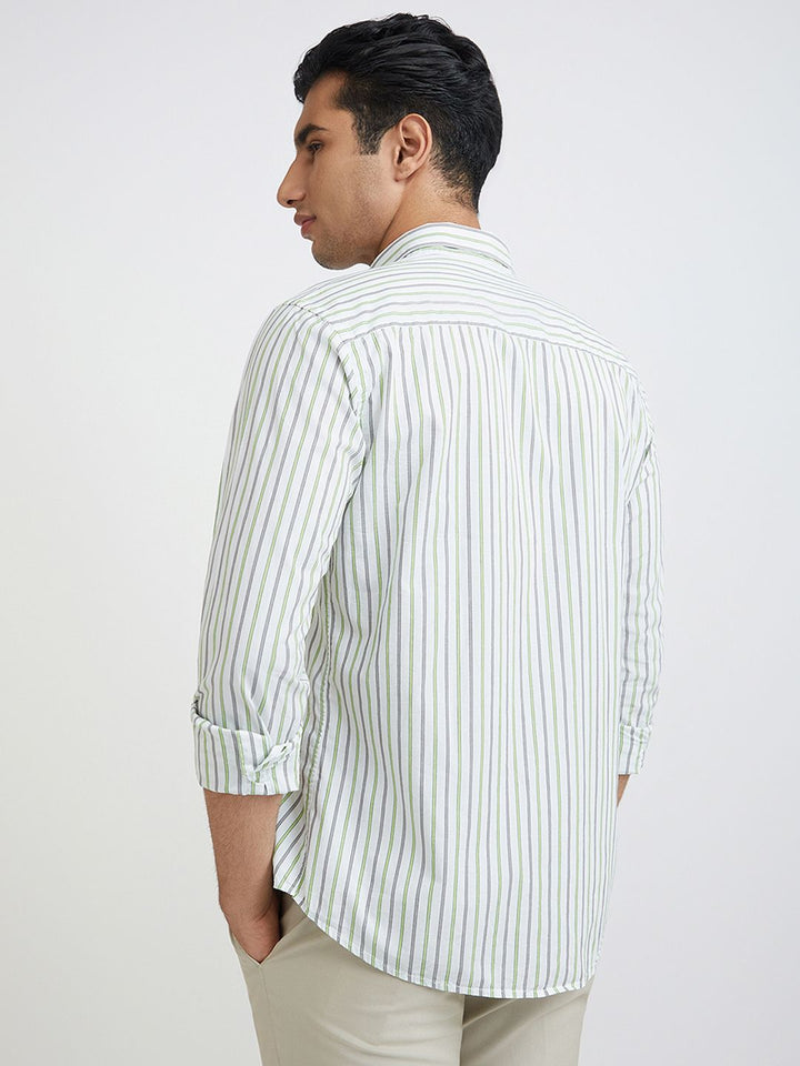 Park Avenue Men Pure Cotton Slim Fit Opaque Striped Casual Shirt