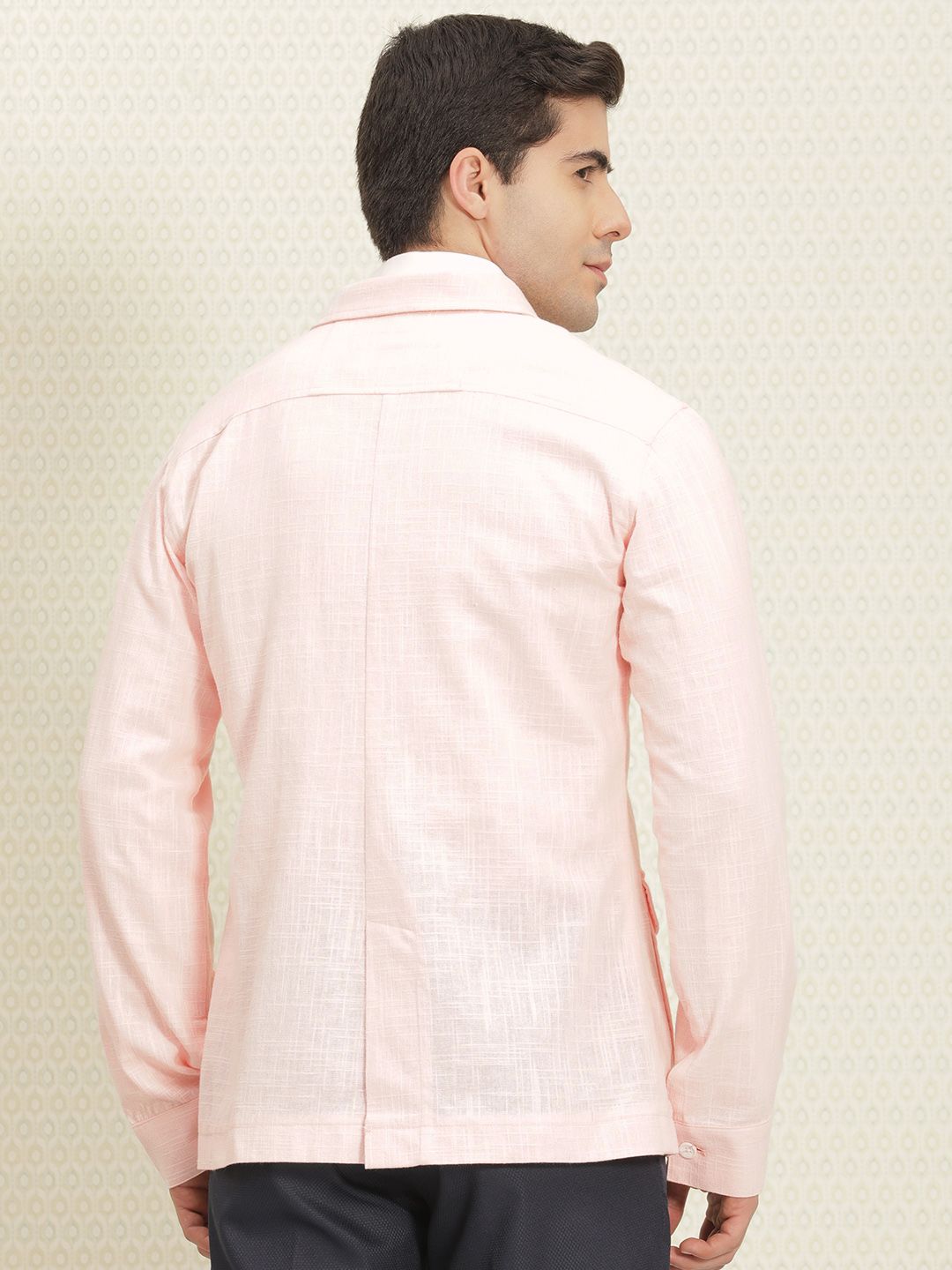 House of Pataudi Pure Cotton Checked Single-Breasted Jashn Blazers