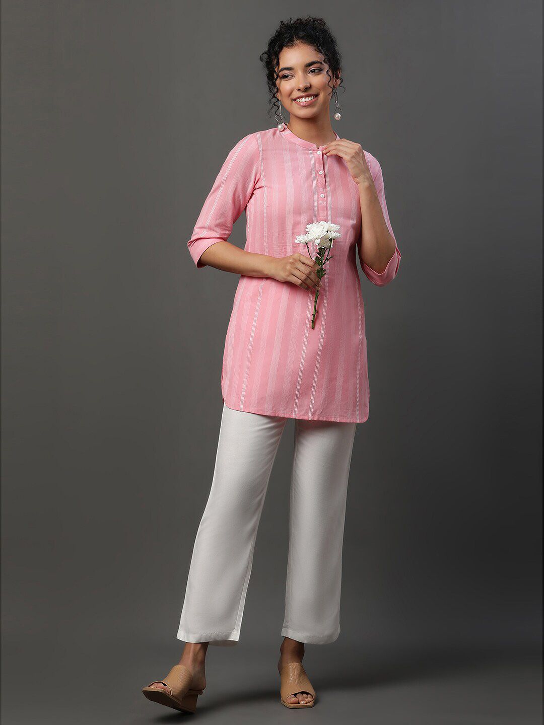 AURELIA Striped Pure Cotton Kurti