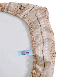 Myntra Elegant Homes Beige Floral 400 TC Cadar Tempat Tidur Single dengan 1 Sarung Bantal