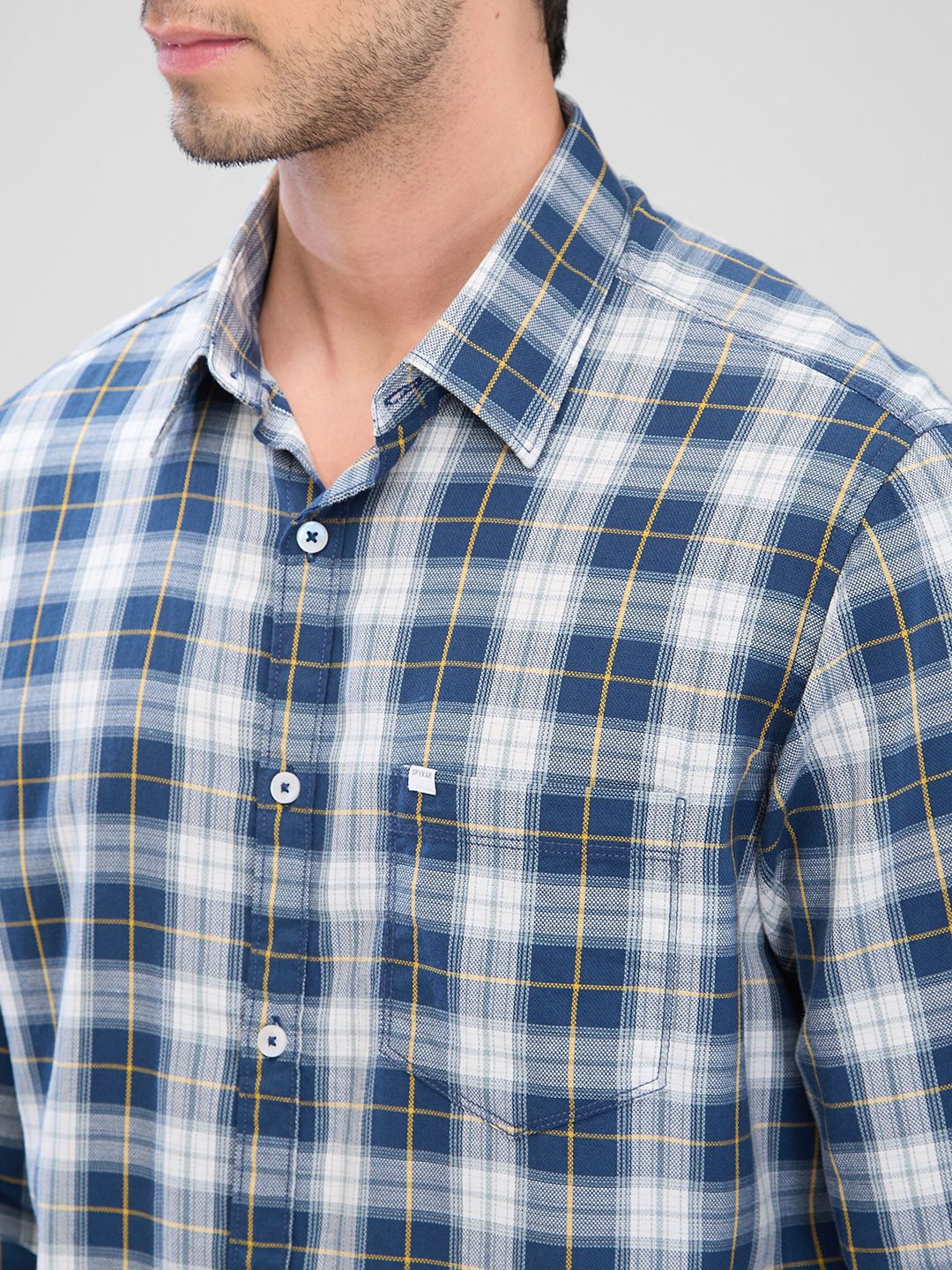 SPYKAR Men Slim Fit Tartan Checks Opaque Checked Casual Shirt