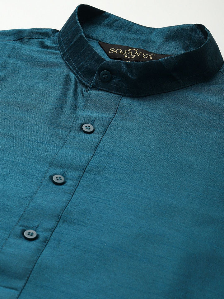 SOJANYA Men Kurta with Churidar & Ethnic Motifs Embroidered Nehru Jacket
