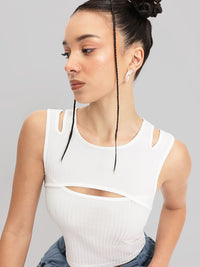 DressBerry City Chic Cutout Ribbed Top