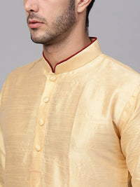 SOJANYA Men Cream-Coloured Solid Straight Kurta