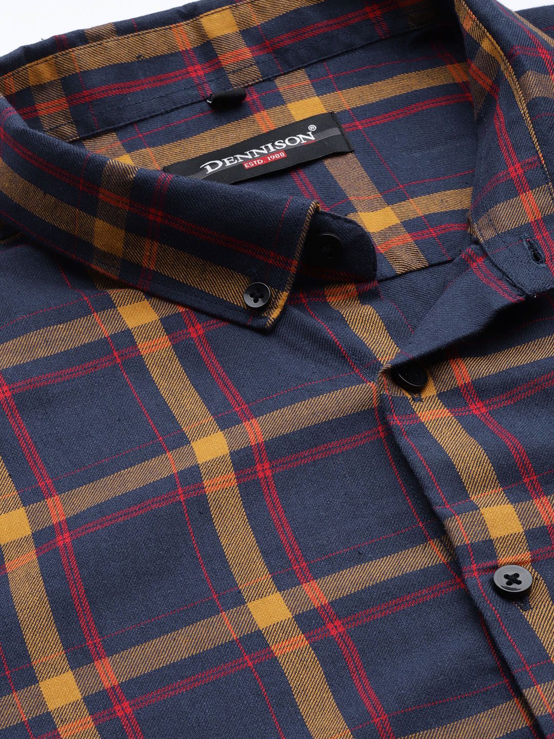 DENNISON Men Plus Size Smart Checked Casual Shirt