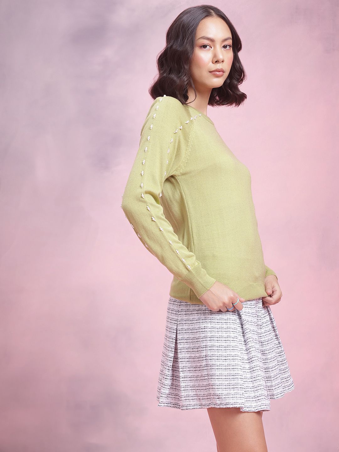 DressBerry Beads Embroidered Acrylic Pullover