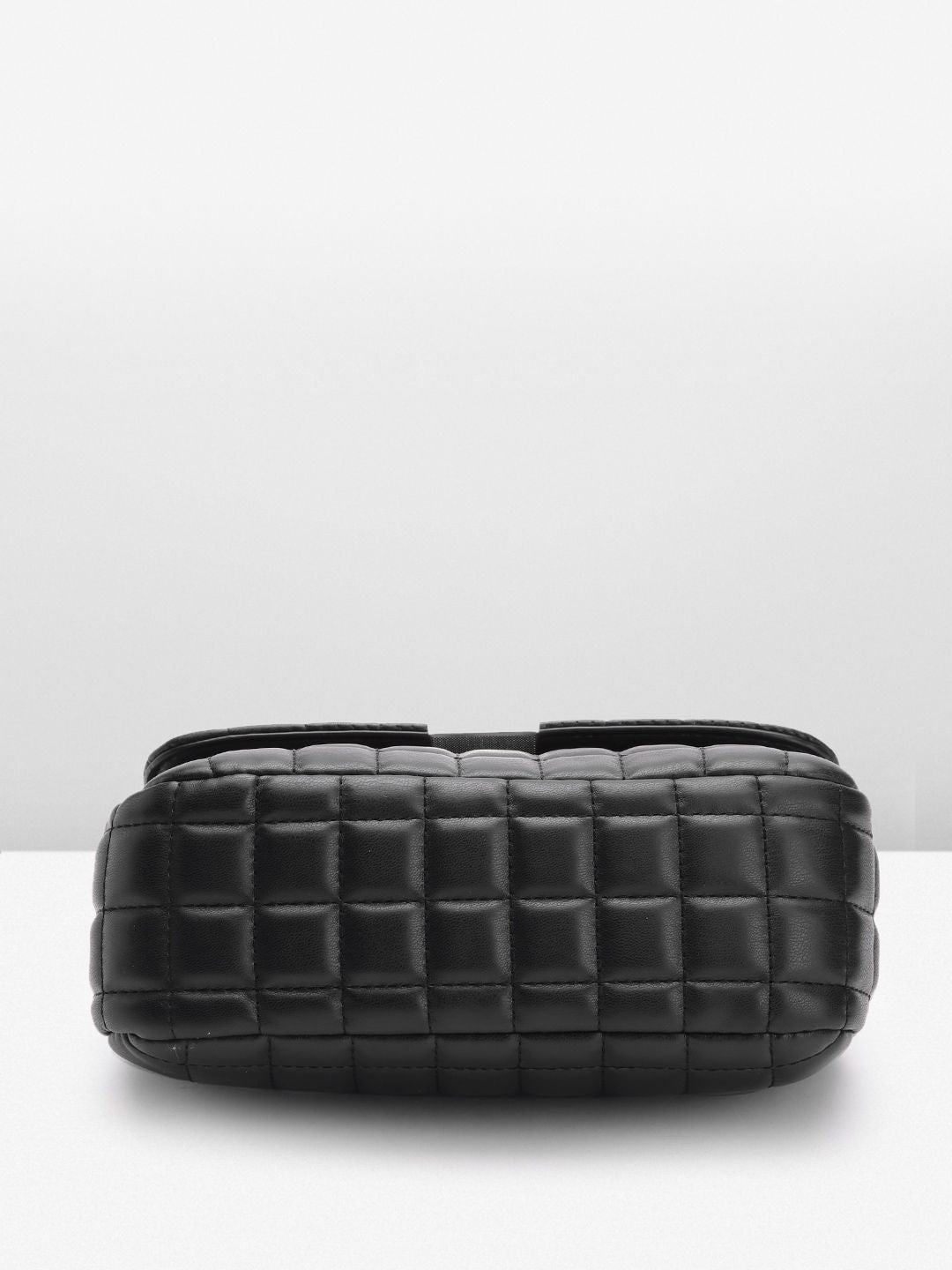Lino Perros Geometric Textured Structured Shoulder Bag with Quilted Detail