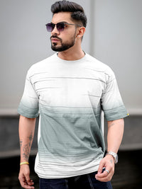 Maniac Men Abstract Printed Neck Cotton Oversized Tshirt